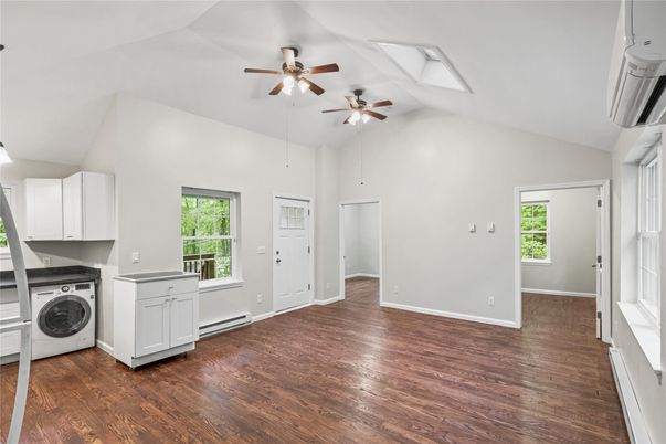 Empty room, Interior, Washer, Wood Texture Flooring