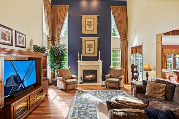 Fireplace, Interior, Living room, Wood Texture Flooring
