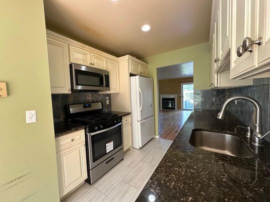 Interior, Kitchen, Recessed Lighting, Wood Texture Flooring