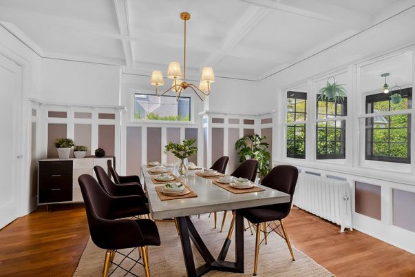 Chandelier, Dining room, Interior, Wood Texture Flooring