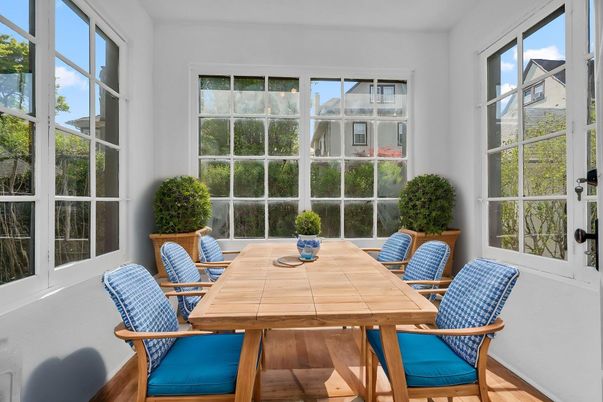 Dining room, Interior, Sun Room, Wood Texture Flooring