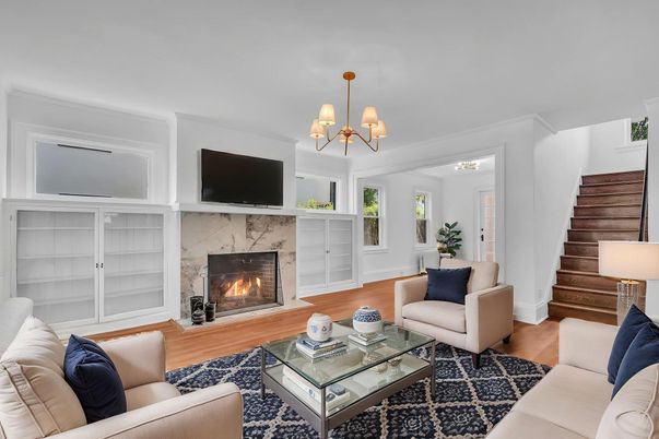 Chandelier, Fireplace, Interior, Living room, Wood Texture Flooring
