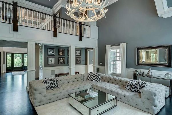 Chandelier, Interior, Living room, Wood Texture Flooring