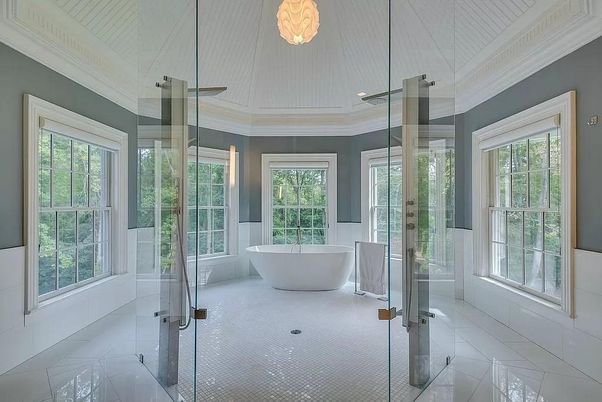 Bathroom, Free Standing Baths, Glass Shower, Interior