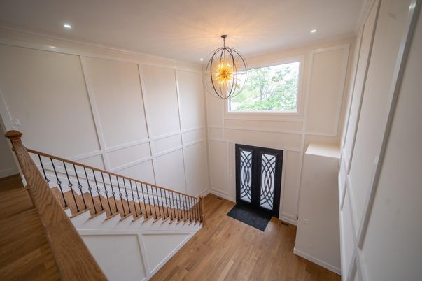 Chandelier, Interior, Recessed Lighting, Wood Texture Flooring