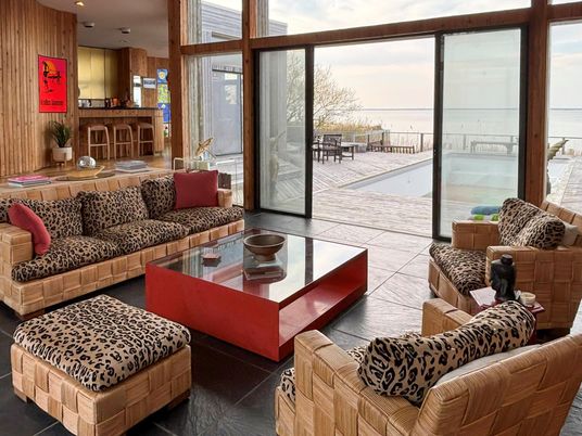 Interior, Living room, Recessed Lighting, Water, Wooden Walls