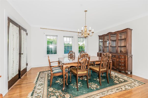 Chandelier, Dining room, Interior, Wood Texture Flooring