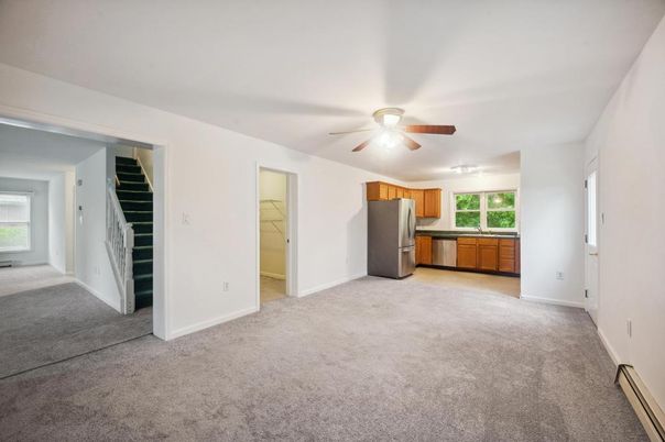 Empty room, Interior, Kitchen, Stainless Steel Appliances