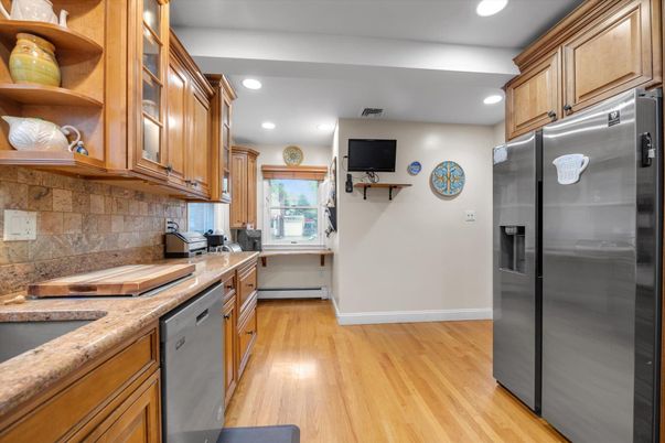 Interior, Kitchen, Recessed Lighting, Wood Texture Flooring