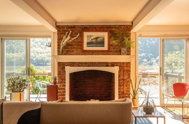 Fireplace, Interior, Stone Walls