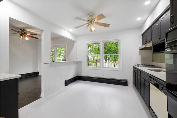 Interior, Kitchen, Recessed Lighting, Wood Texture Flooring