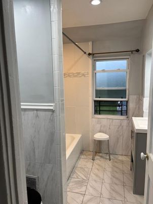 Bathroom, Interior, Marble, Marble Walls, Recessed Lighting
