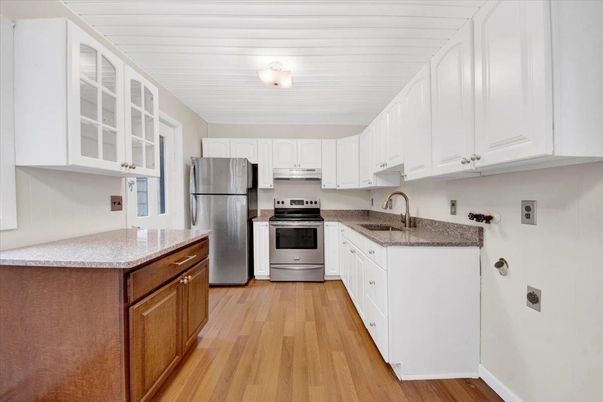 Interior, Kitchen, Stainless Steel Appliances, Wood Texture Flooring