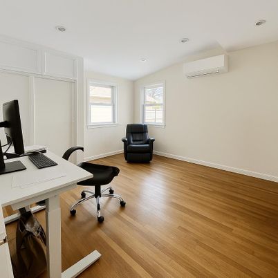 Home Office, Interior, Recessed Lighting, Wood Texture Flooring