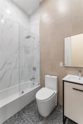 Bathroom, Glass Shower, Interior, Marble Walls