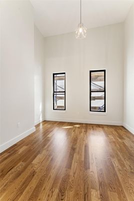 Empty room, Interior, Pendant Lights, Wood Texture Flooring