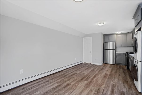 Interior, Kitchen, Stainless Steel Appliances, Wood Texture Flooring