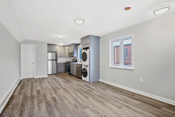 Interior, Kitchen, Stainless Steel Appliances, Wood Texture Flooring