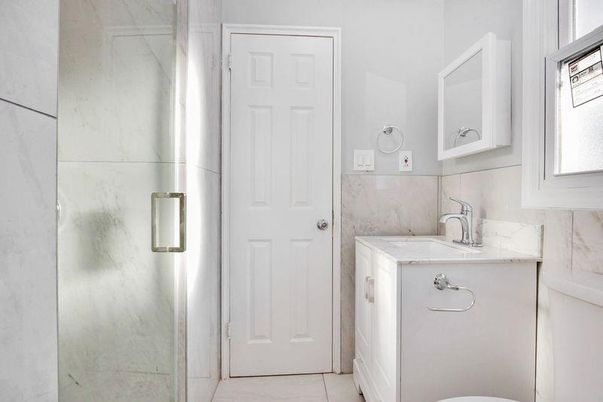 Bathroom, Glass Shower, Interior, Marble Walls