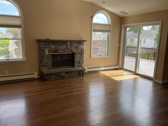 Empty room, Fireplace, Interior, Wood Texture Flooring