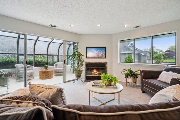 Fireplace, Interior, Living room, Recessed Lighting
