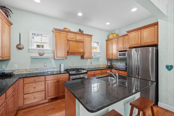 Interior, Kitchen, Recessed Lighting, Wood Texture Flooring