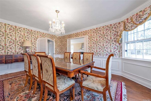 Chandelier, Dining room, Interior, Wood Texture Flooring