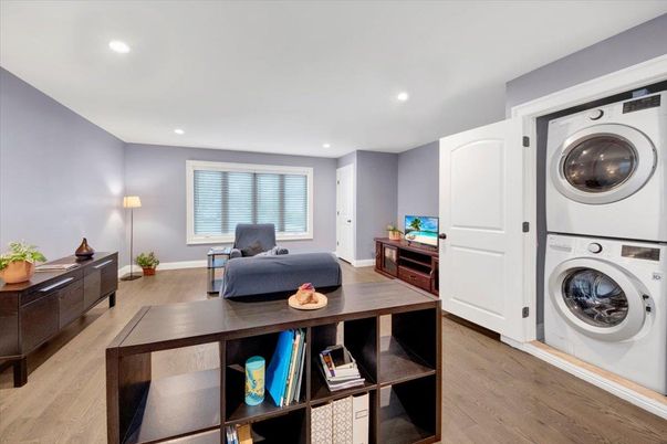 Interior, Recessed Lighting, Utility Closets, Washer, Wood Texture Flooring