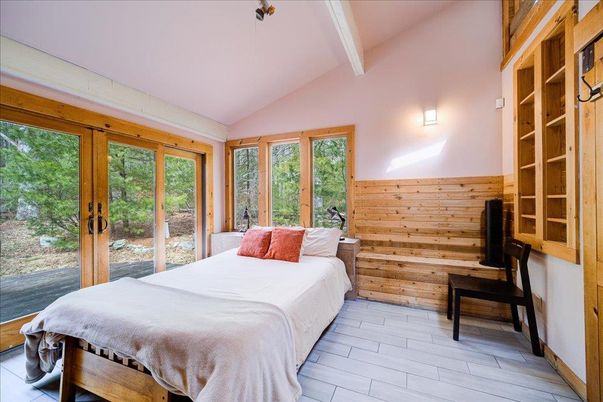 Bedroom, Interior, Wood Texture Flooring, Wooden Walls