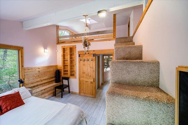 Bedroom, Interior, Wood Texture Flooring, Wooden Walls