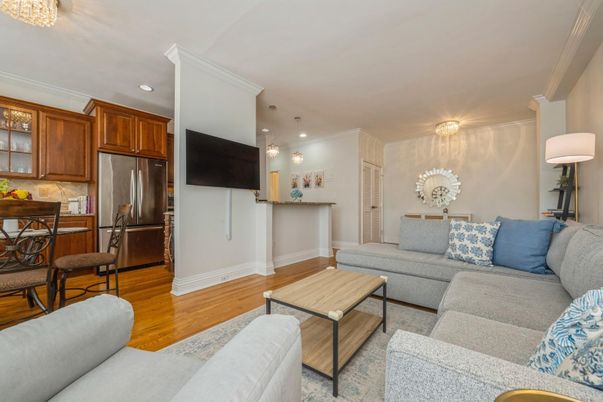 Interior, Kitchen, Living room, Pendant Lights, Stainless Steel Appliances, Wood Texture Flooring