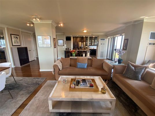 Interior, Kitchen, Living room, Stainless Steel Appliances, Wood Texture Flooring