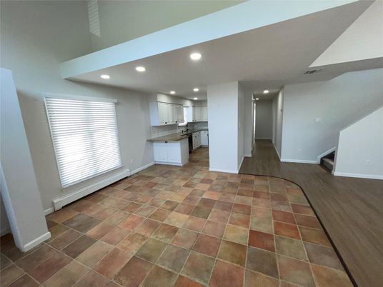 Empty room, Interior, Kitchen, Recessed Lighting
