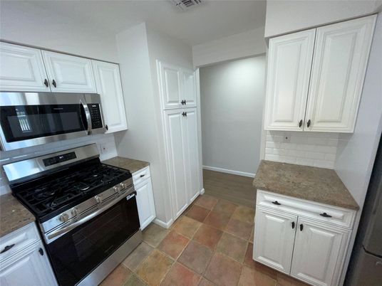 Interior, Kitchen, Stainless Steel Appliances, Wood Texture Flooring