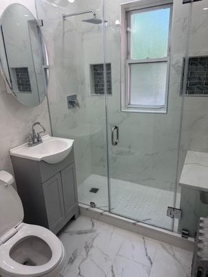 Bathroom, Glass Shower, Interior, Marble, Marble Walls