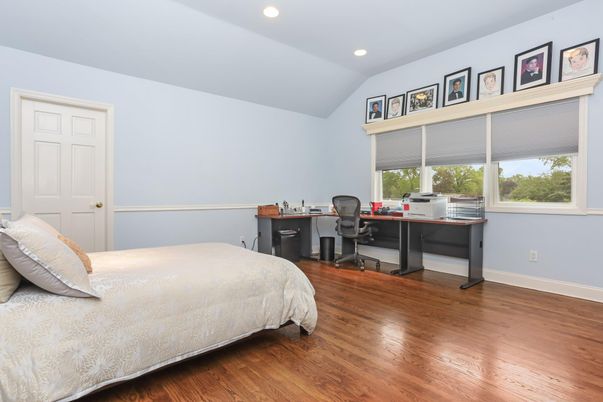 Bedroom, Home Office, Interior, Recessed Lighting, Wood Texture Flooring