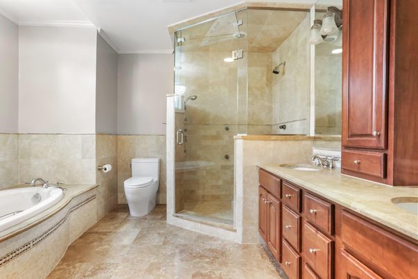 Bathroom, Dual Sink Vanities, Glass Shower, Interior