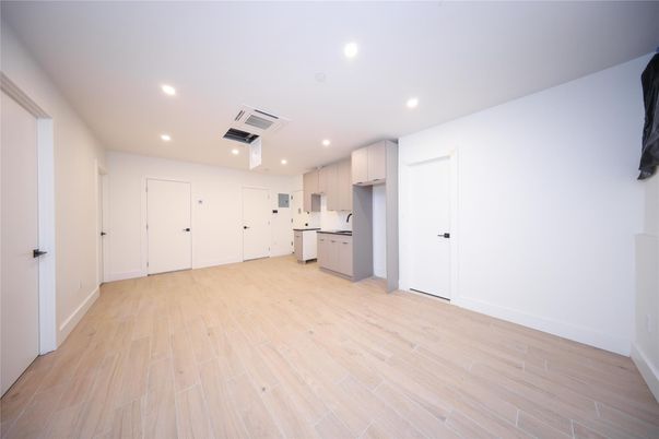 Interior, Kitchen, Recessed Lighting, Wood Texture Flooring