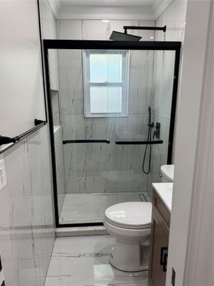 Bathroom, Glass Shower, Interior, Marble, Marble Walls