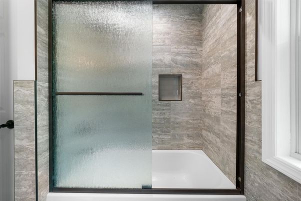 Bathroom, Glass Shower, Interior, Stone Walls