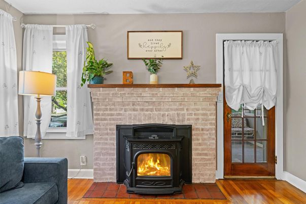 Fireplace, Interior, Wood Texture Flooring