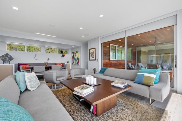 Dining room, Interior, Living room, Recessed Lighting, Wooden Ceilings