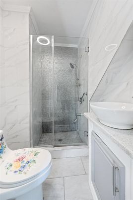 Bathroom, Glass Shower, Interior, Marble Walls