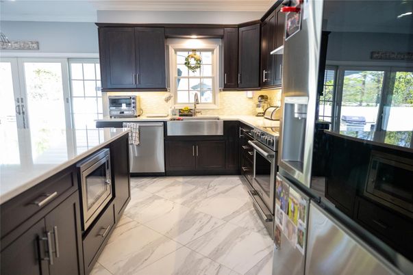 Interior, Kitchen, Marble, Stainless Steel Appliances