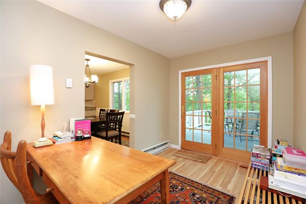 Chandelier, Home Office, Interior, Wood Texture Flooring