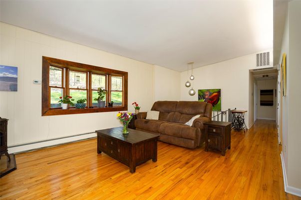 Interior, Living room, Pendant Lights, Wood Texture Flooring