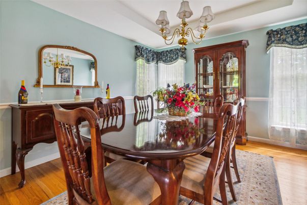 Chandelier, Dining room, Interior, Wood Texture Flooring