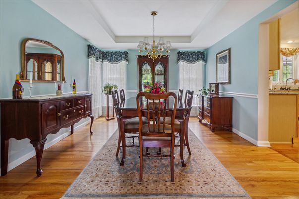 Chandelier, Dining room, Interior, Wood Texture Flooring