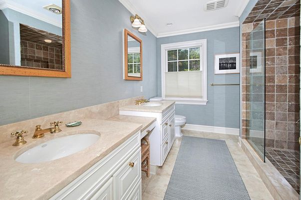 Bathroom, Dual Sink Vanities, Glass Shower, Interior