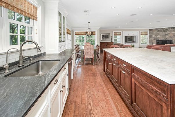 Chandelier, Dining room, Interior, Kitchen, Recessed Lighting, Wood Texture Flooring